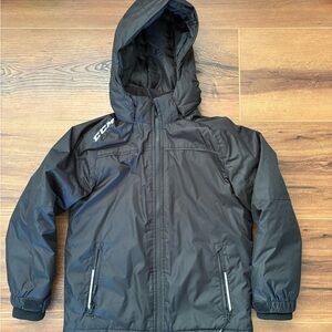 CCM Youth Black Team Jacket with detachable Hood